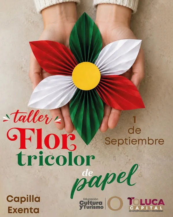 Cartel de Taller de Flor Tricolor de papel